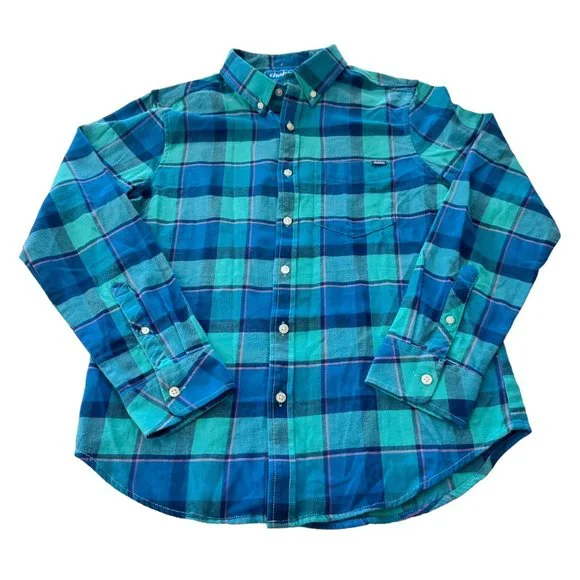 Men's Chubbies Stretch Channel Flannel Shirt Blue Soft Beachy Size Medium EUC - Picture 2 of 6